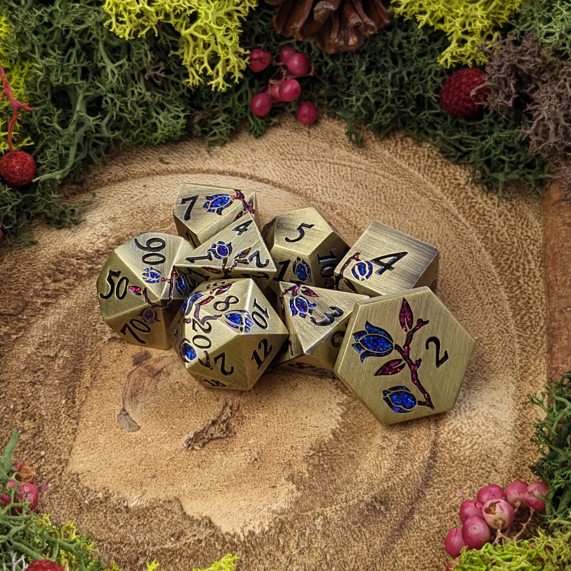 Antique Flora | Metal Dice - Dice Set - Luffleberry