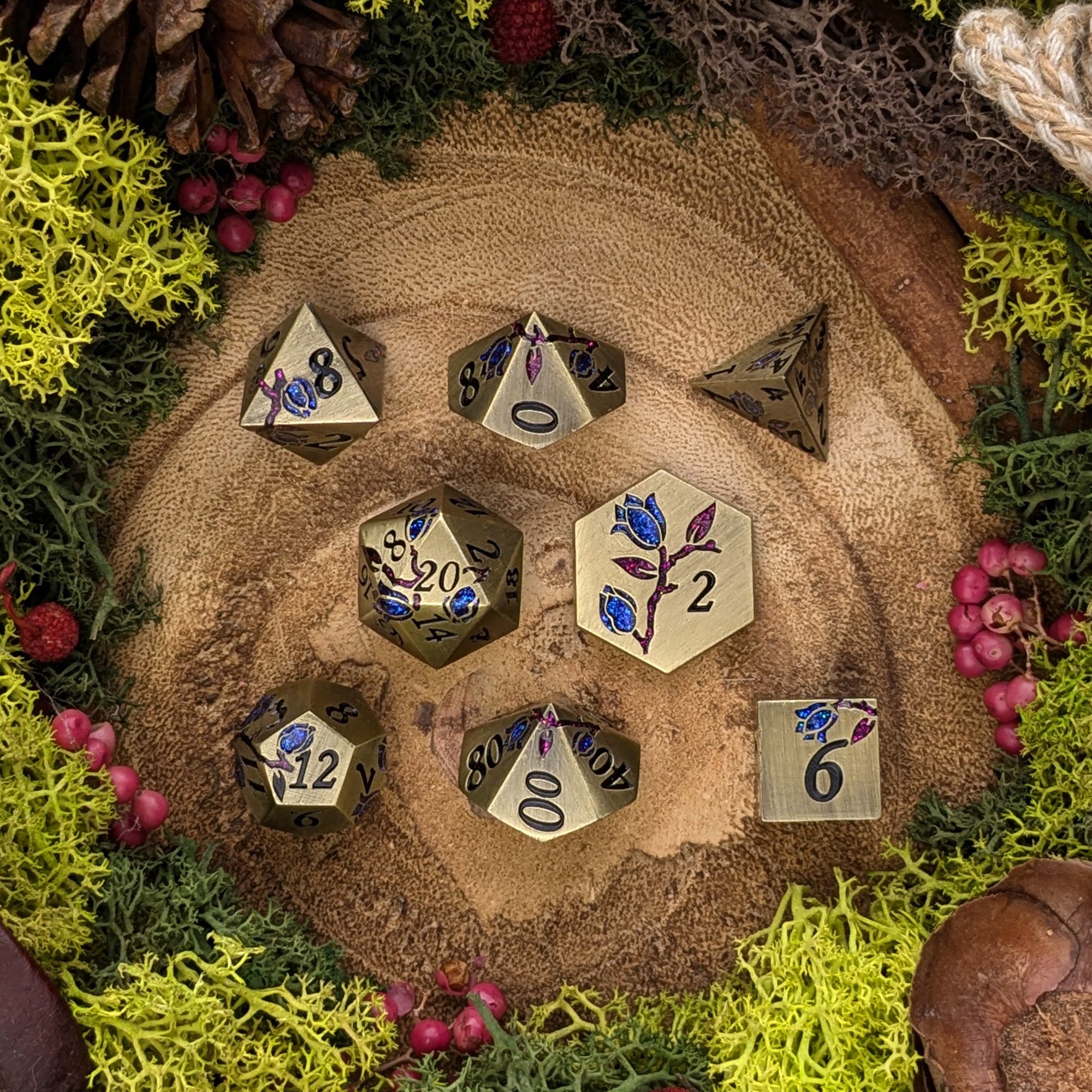 Antique Flora | Metal Dice - Dice Set - Luffleberry