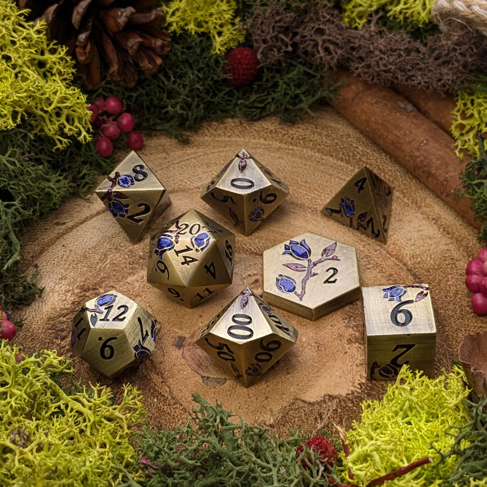 Antique Flora | Metal Dice - Dice Set - Luffleberry