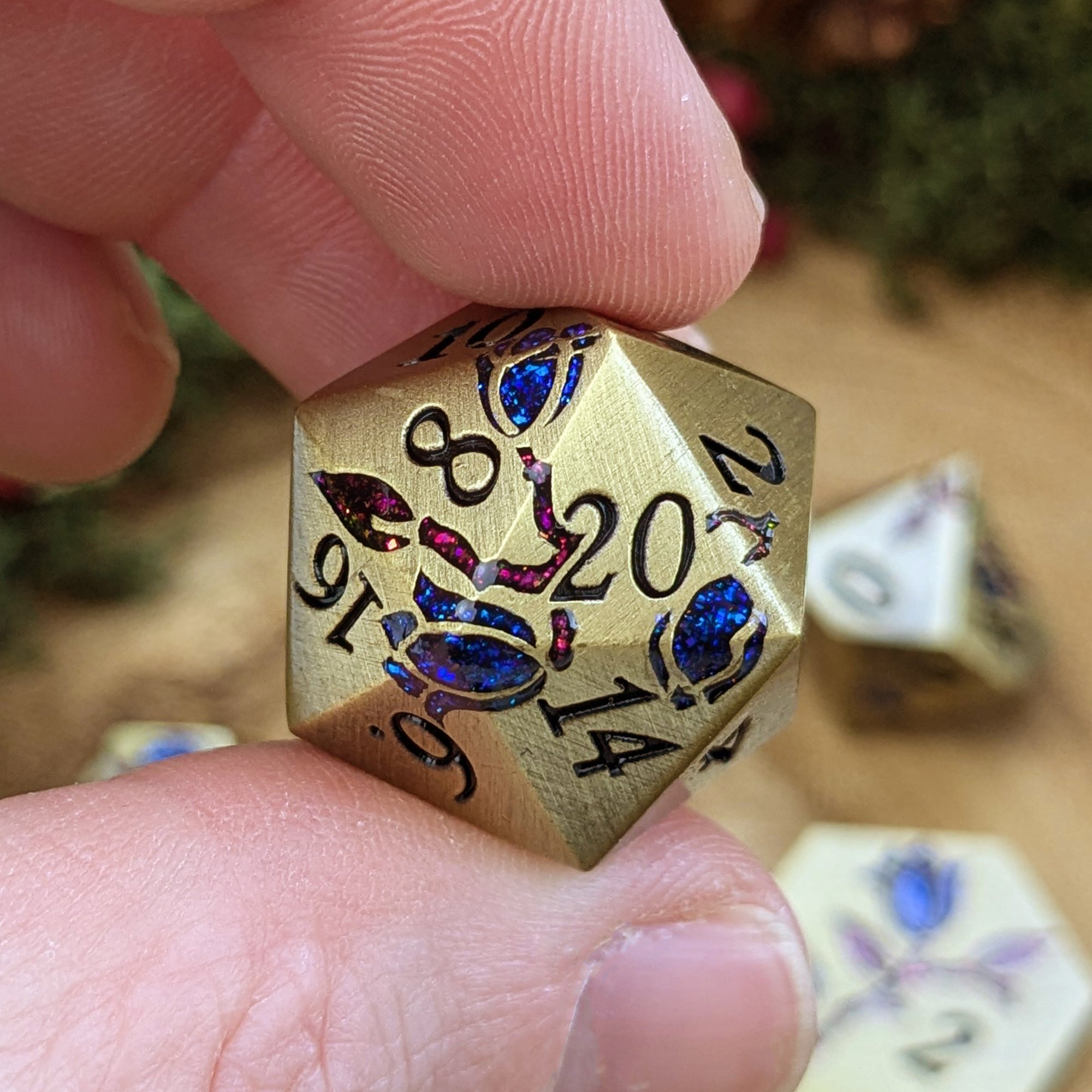 Antique Flora | Metal Dice - Dice Set - Luffleberry