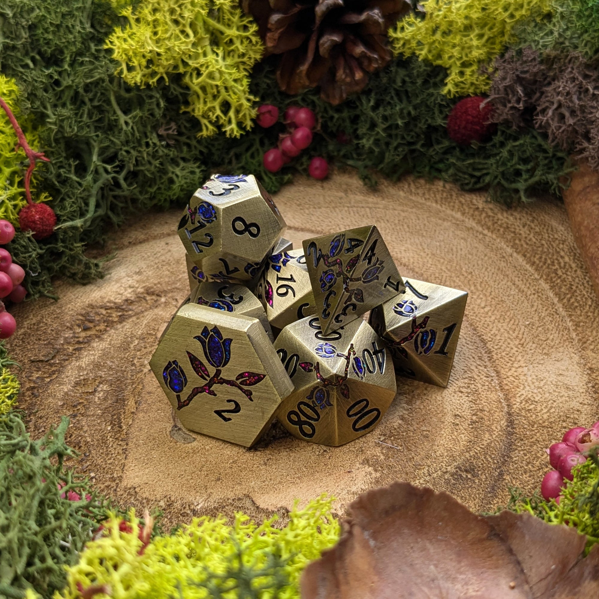 Antique Flora | Metal Dice - Dice Set - Luffleberry