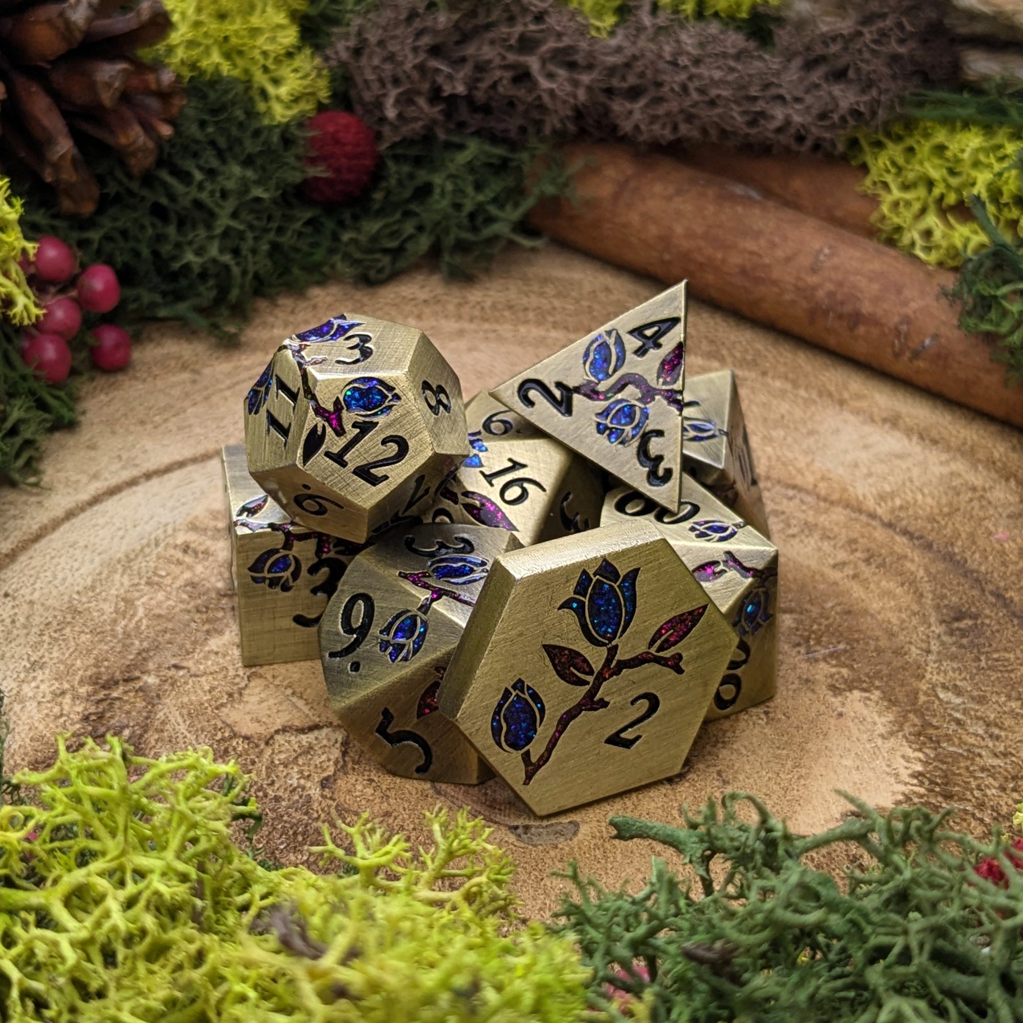 Antique Flora | Metal Dice - Dice Set - Luffleberry