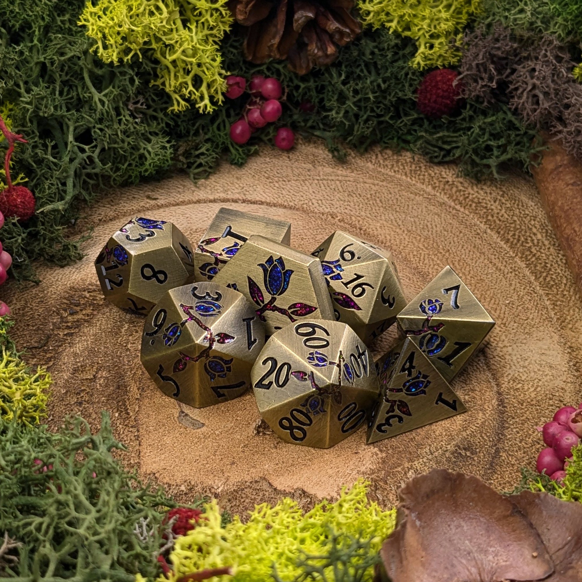 Antique Flora | Metal Dice - Dice Set - Luffleberry