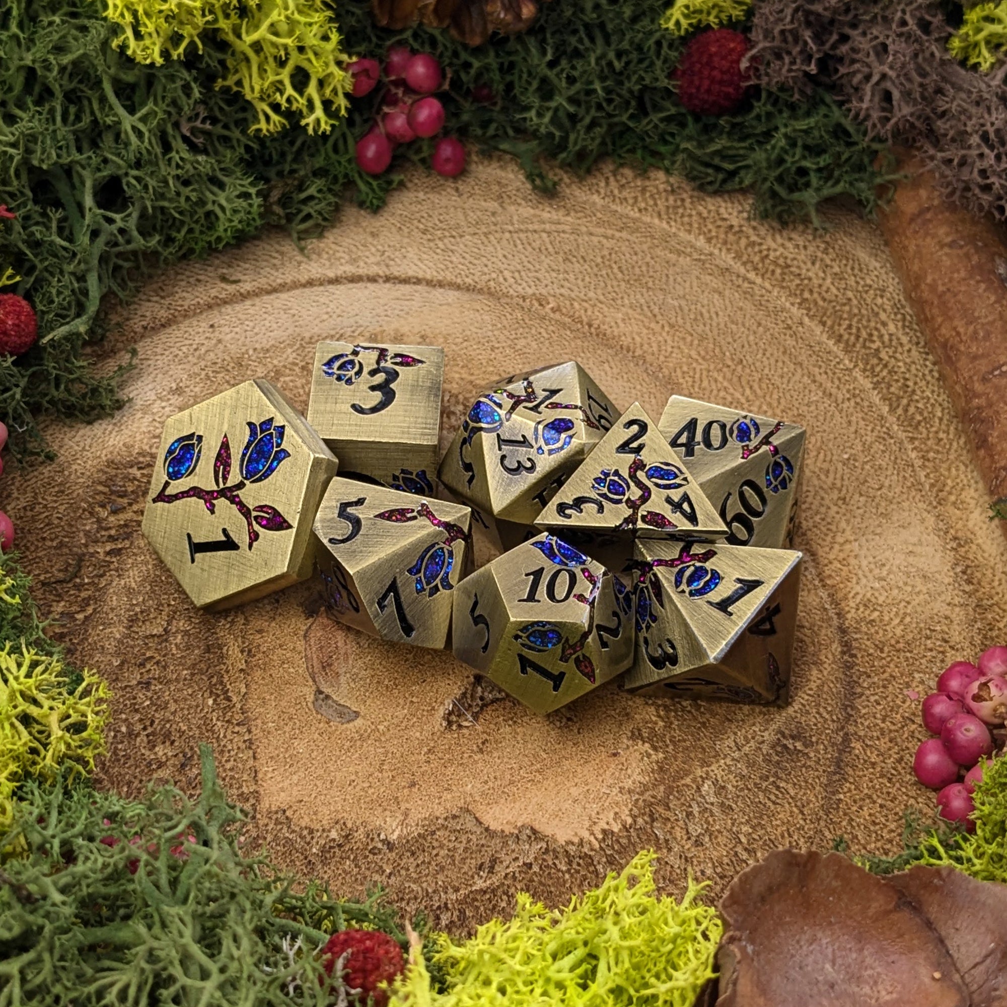 Antique Flora | Metal Dice - Dice Set - Luffleberry