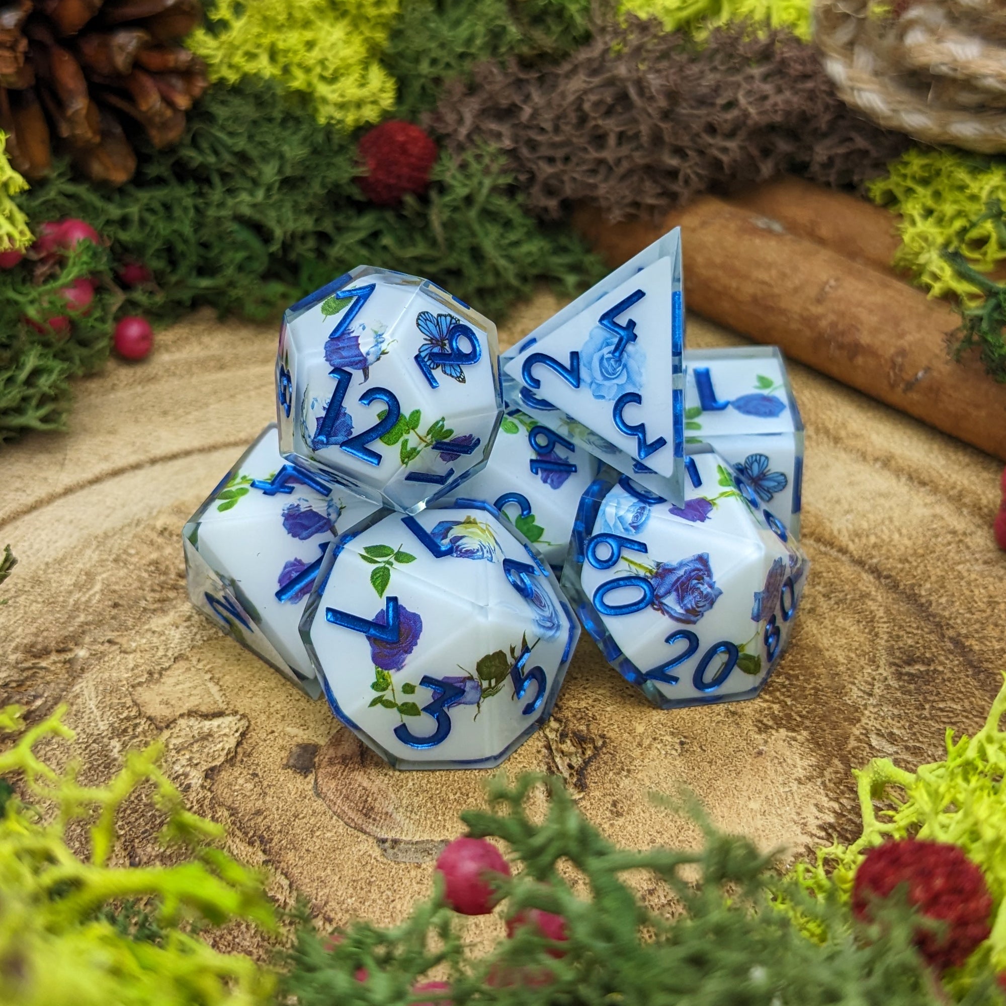 Blue Rose Garden | Sharp Edge Dice