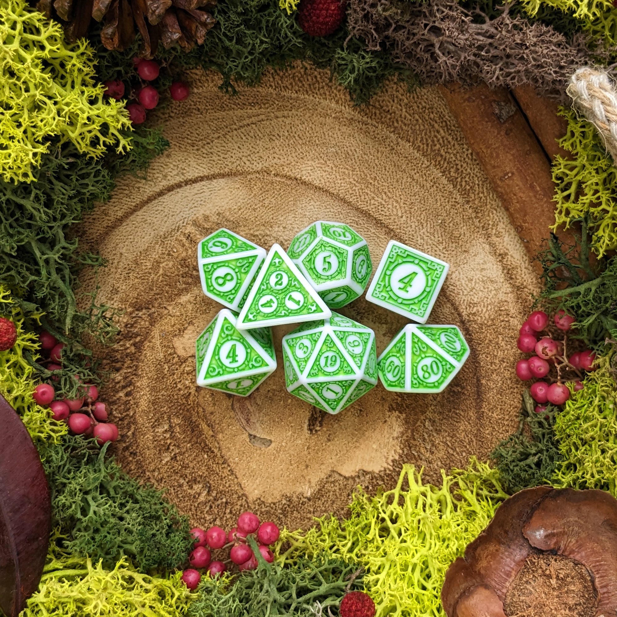 Evergreen Lattice - Dice Set - Luffleberry