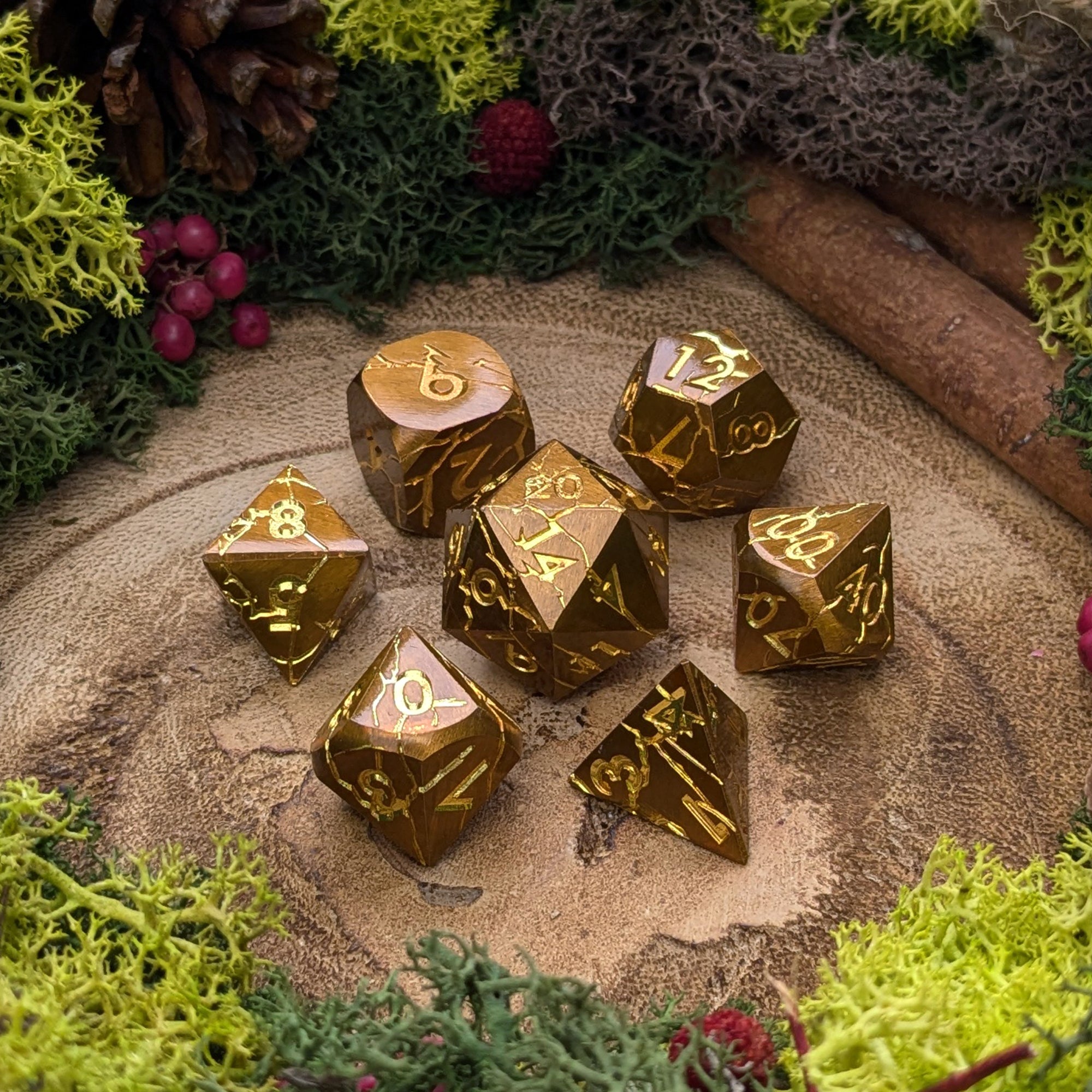 Golden Ruin | Metal Dice - Dice Set - Luffleberry