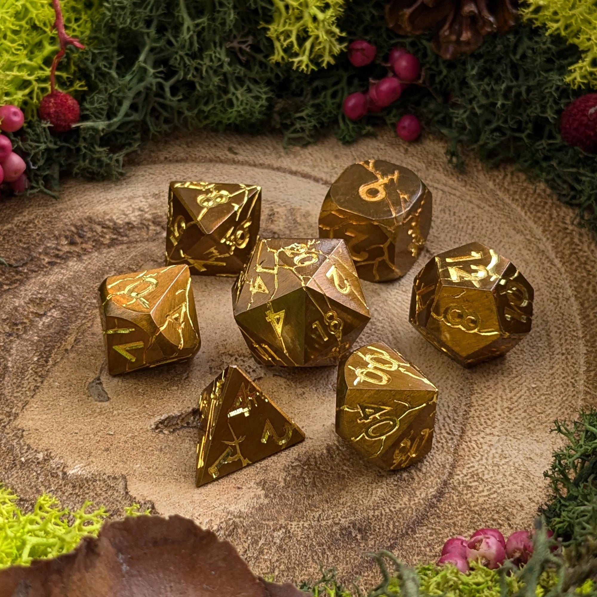 Golden Ruin | Metal Dice - Dice Set - Luffleberry