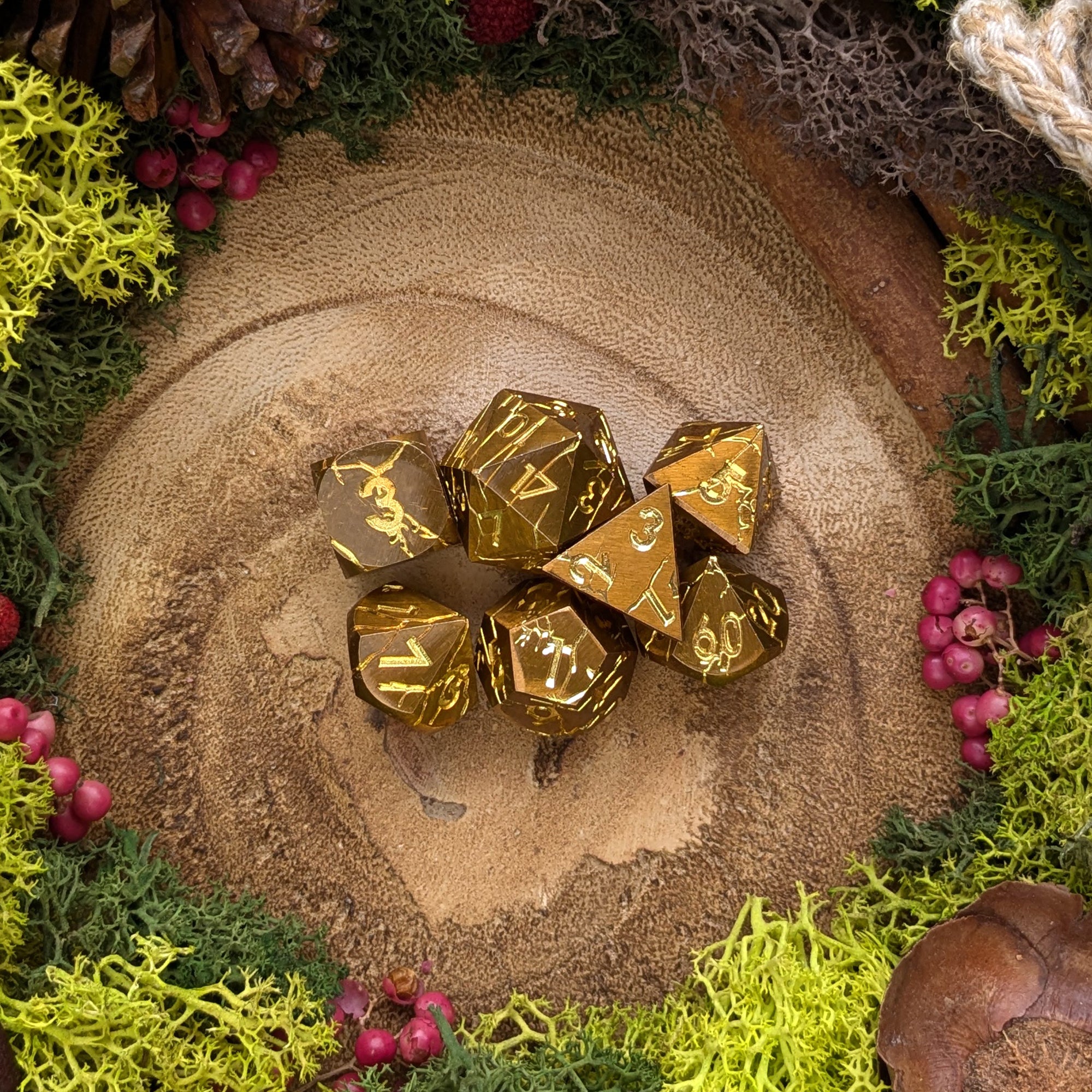 Golden Ruin | Metal Dice - Dice Set - Luffleberry