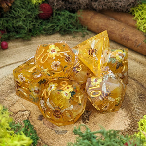 Honey Bee | Sharp Edge Dice - Dice Set - Luffleberry