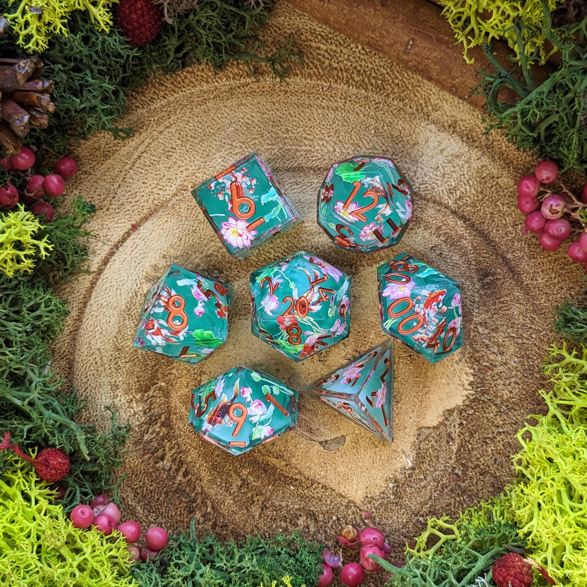 Koi Pond | Sharp Edge Dice - Dice Set - Luffleberry