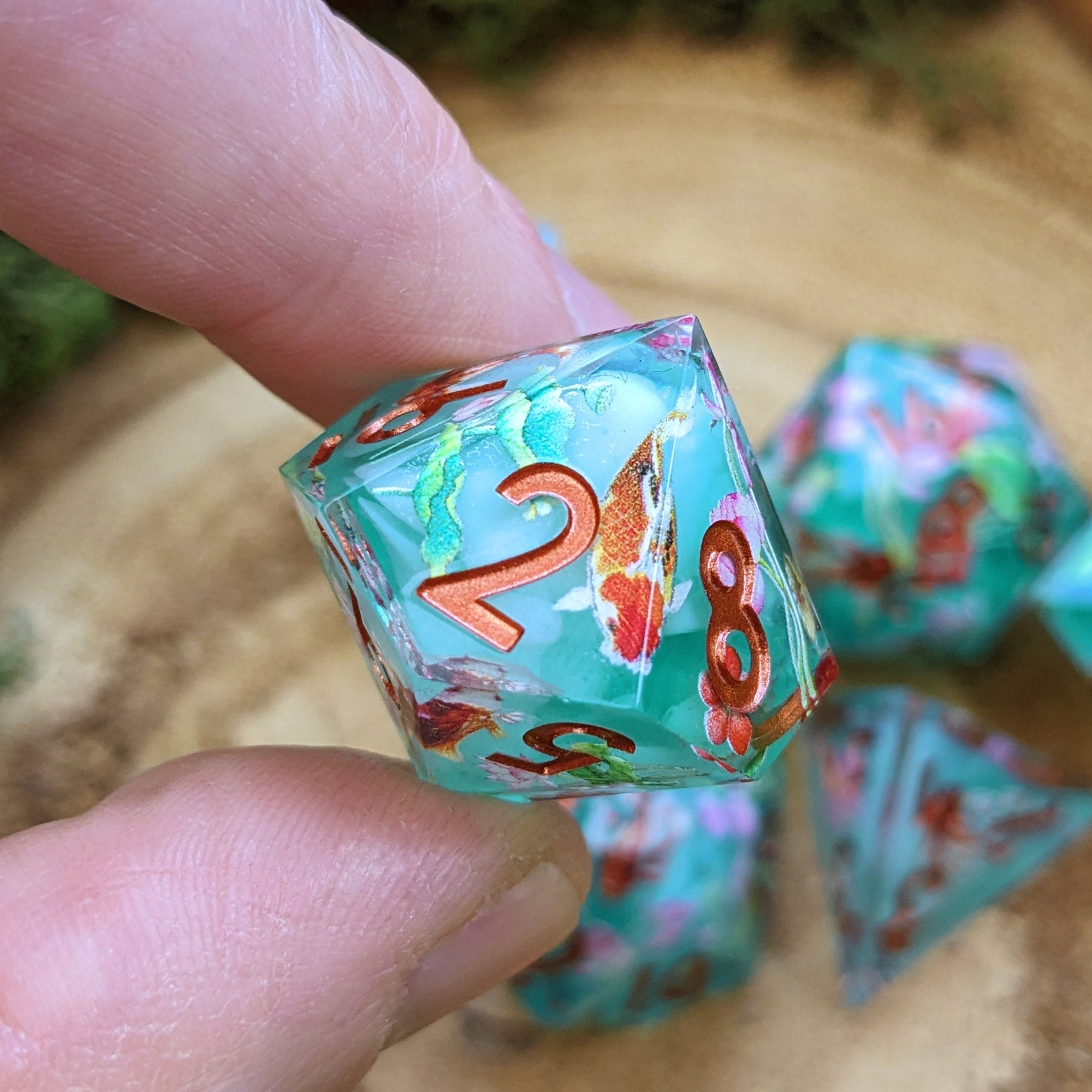 Koi Pond | Sharp Edge Dice - Dice Set - Luffleberry