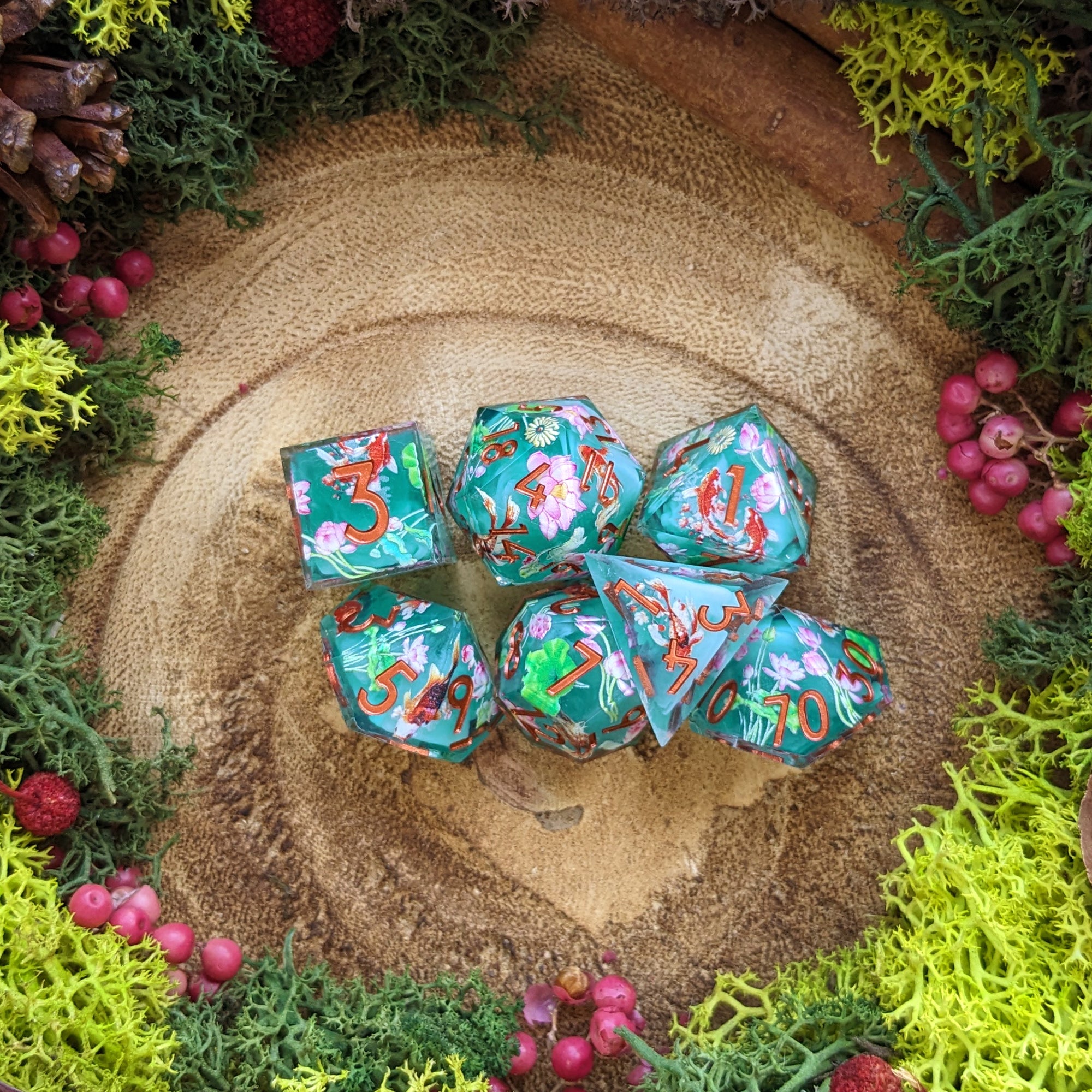 Koi Pond | Sharp Edge Dice - Dice Set - Luffleberry