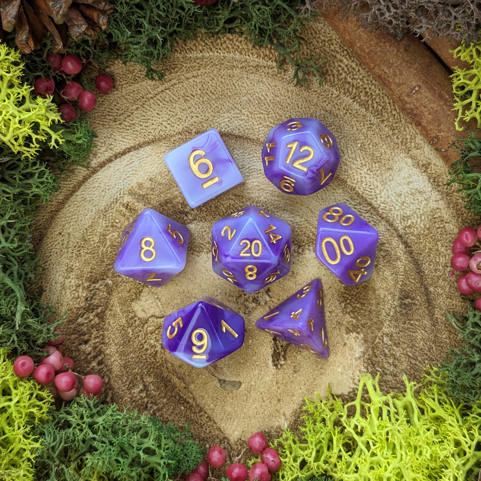 Lavender Cloud - Dice Set - Luffleberry