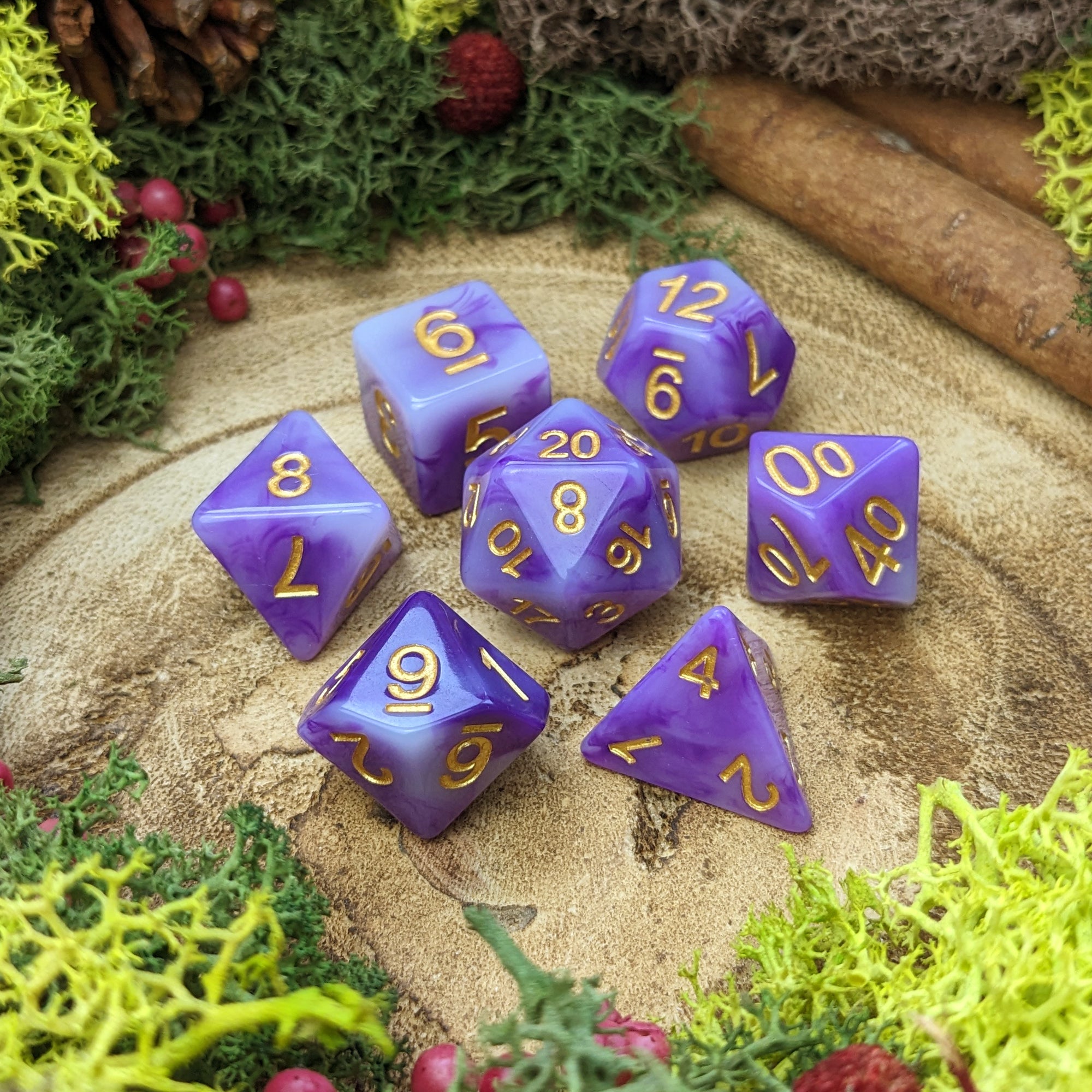 Lavender Cloud - Dice Set - Luffleberry