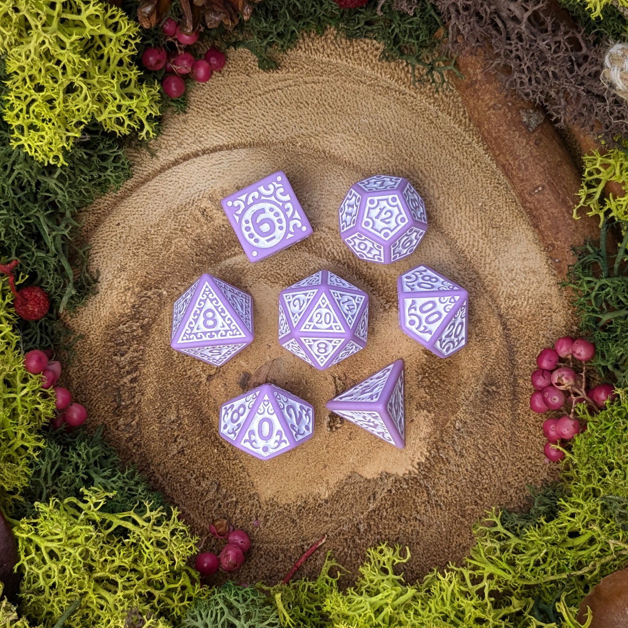 Lilac Flourish - Dice Set - Luffleberry