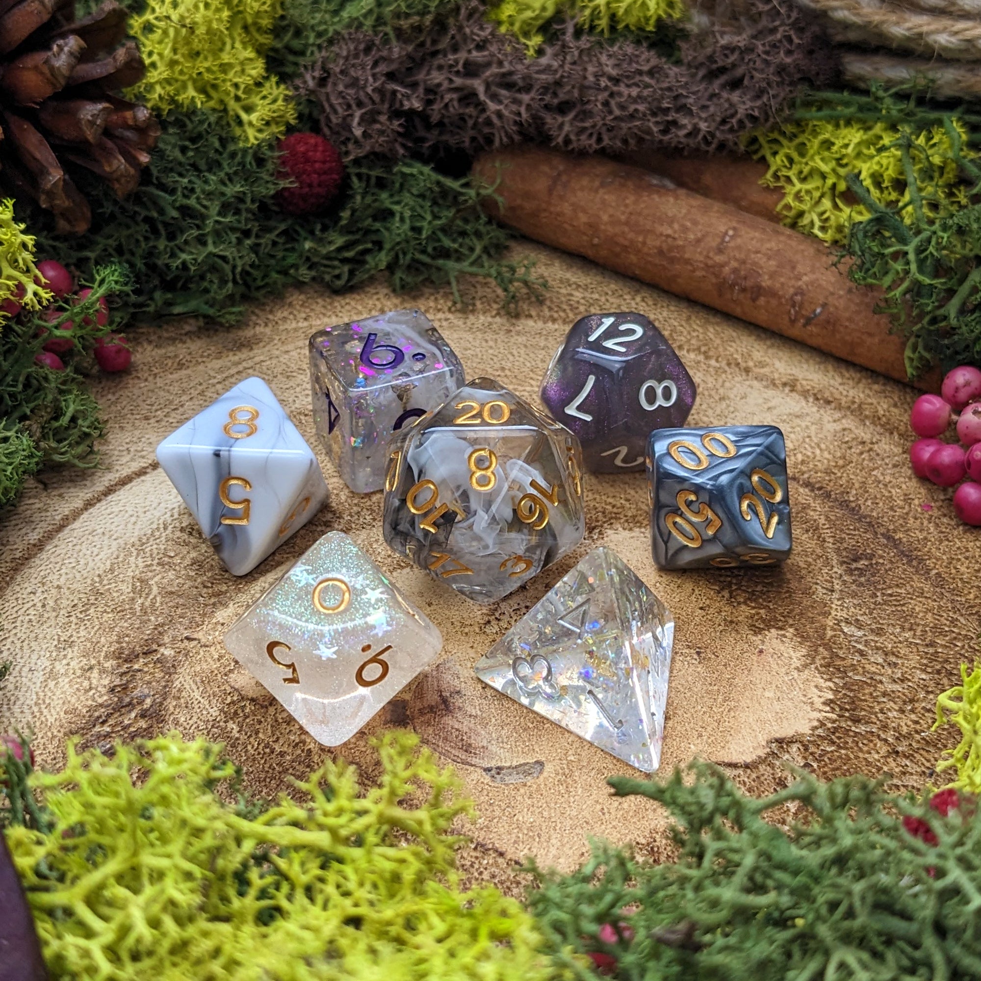 Shadow & Moon | Baldur's Gate Companion Inspired Set - Dice Set - Luffleberry