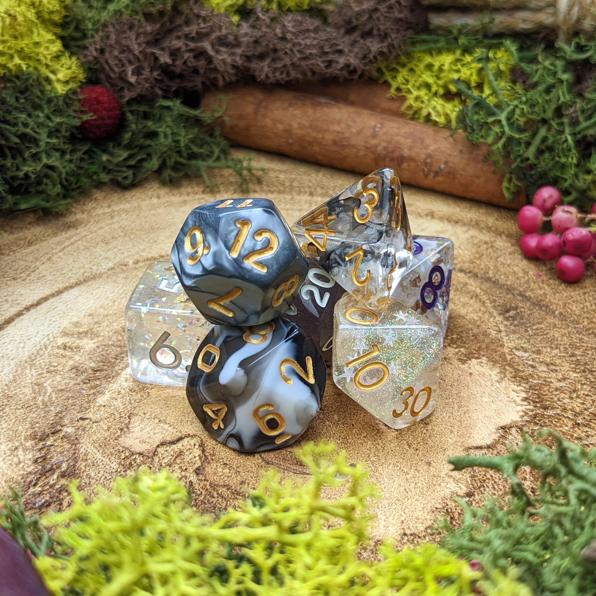 Shadow & Moon | Baldur's Gate Companion Inspired Set - Dice Set - Luffleberry