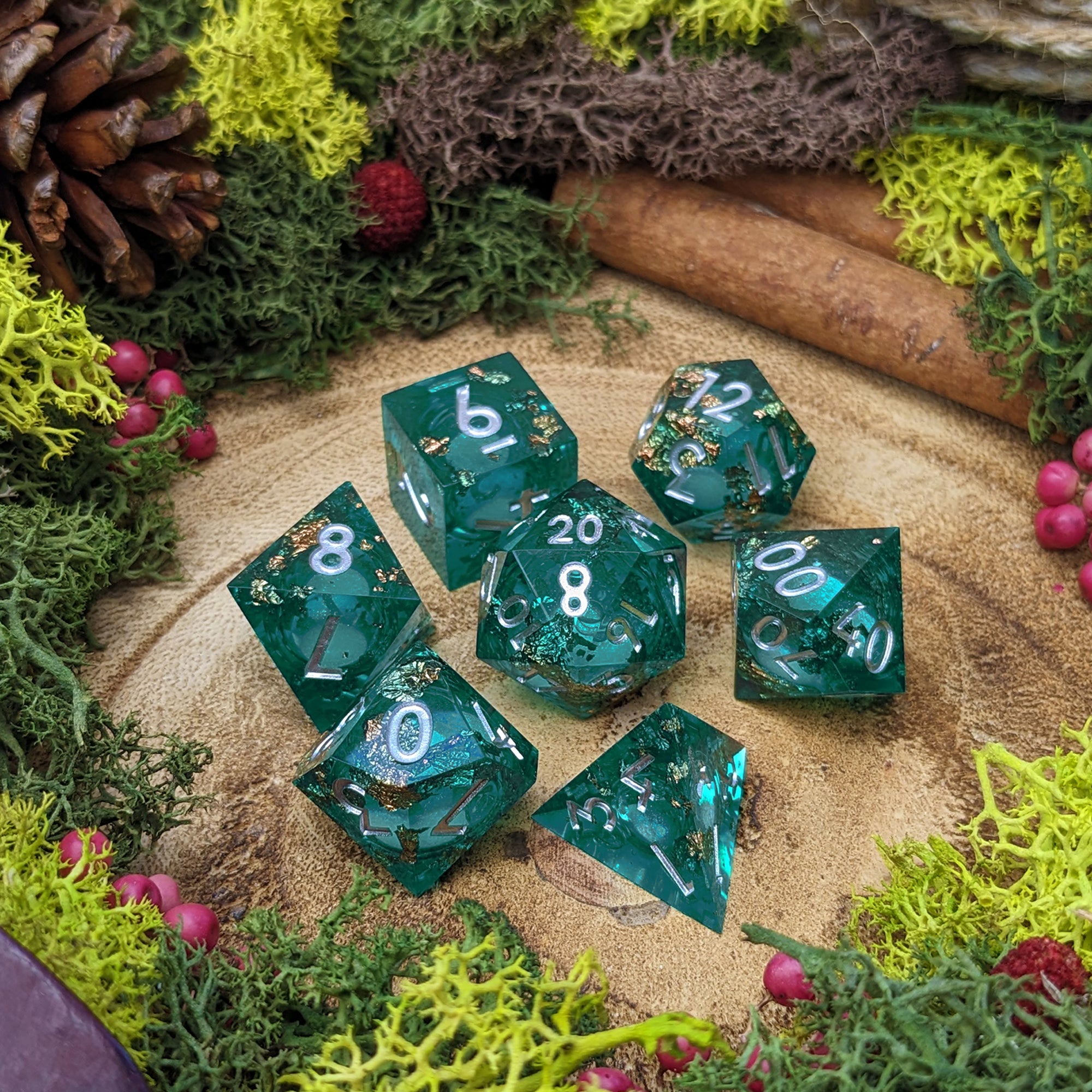 Sunken Treasure | Sharp Edge Liquid Core Dice - Dice Set - Luffleberry