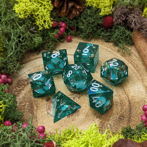 Sunken Treasure | Sharp Edge Liquid Core Dice - Dice Set - Luffleberry