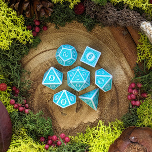 Turquoise Lattice - Dice Set - Luffleberry