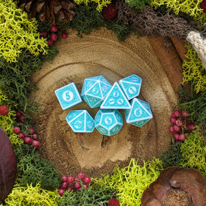 Turquoise Lattice - Dice Set - Luffleberry