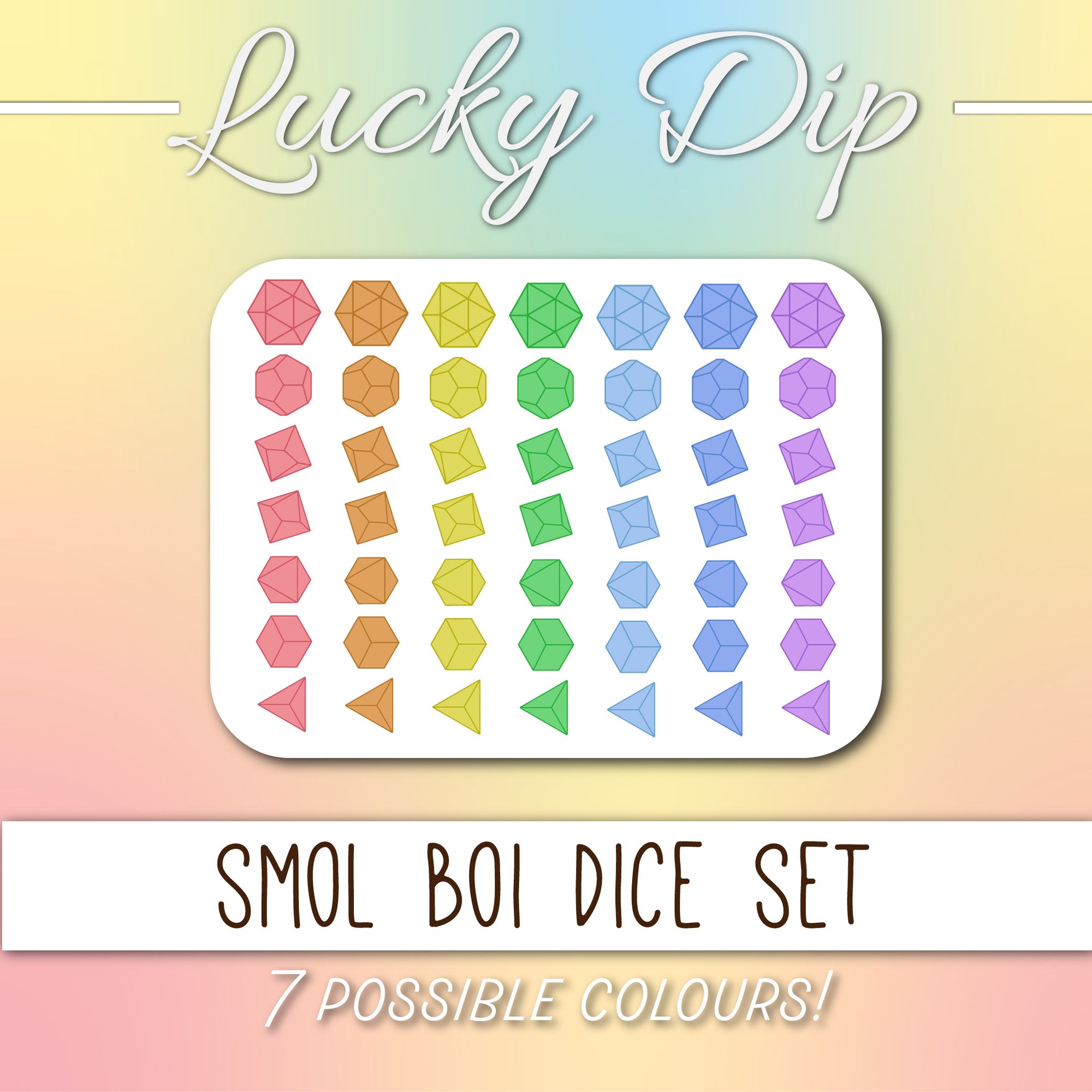 Mystery Smol Boi Dice | Lucky Dip | 7 Possible Colours - Dice Set - Luffleberry