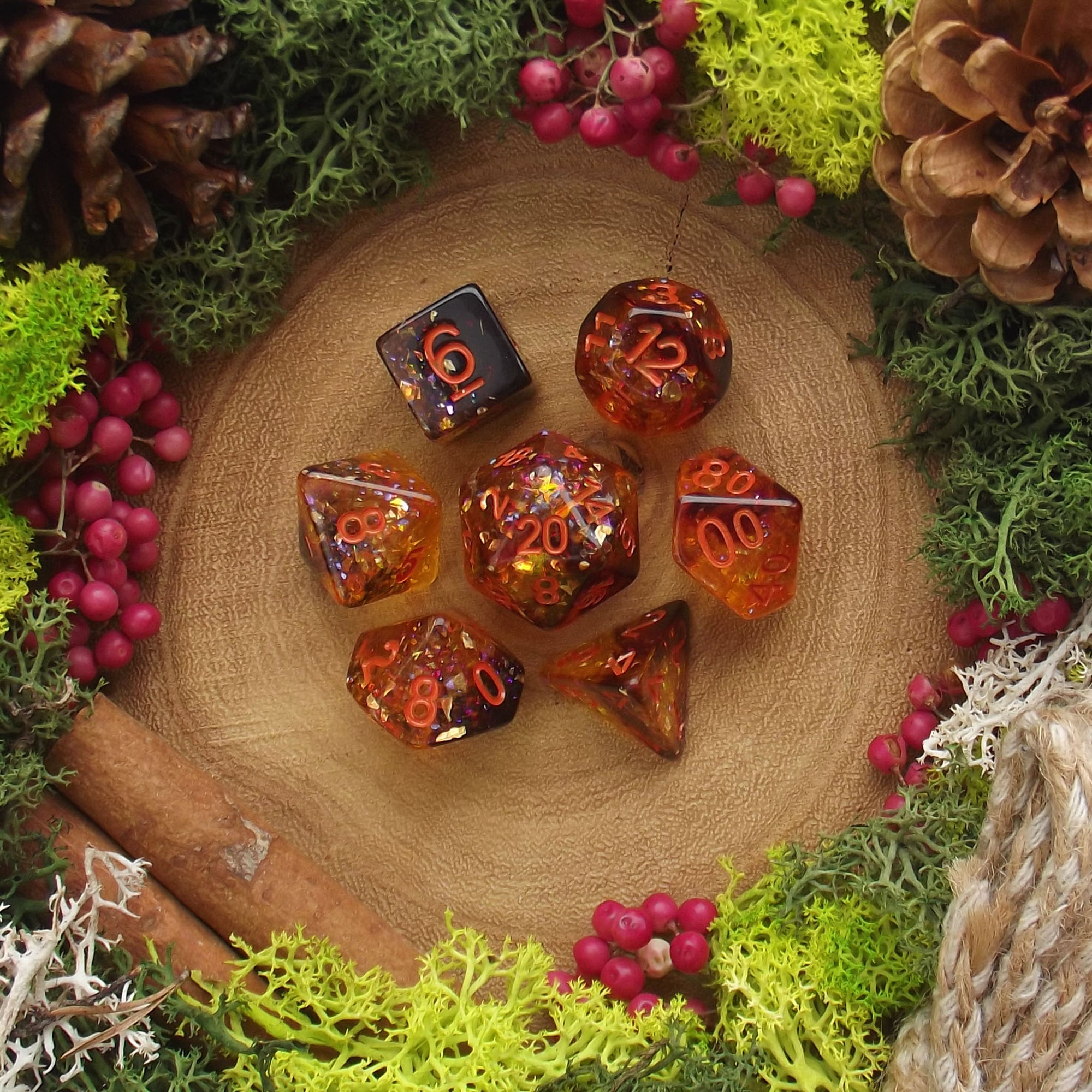 Bonfire Embers - Dice Set - Luffleberry