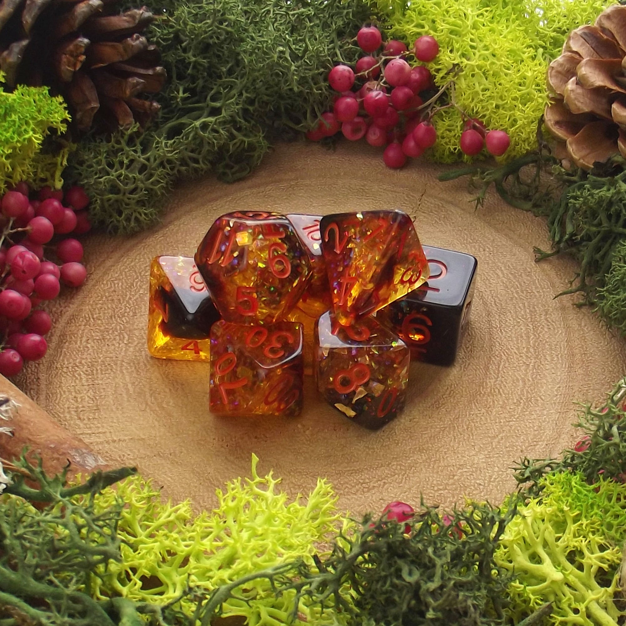 Bonfire Embers - Dice Set - Luffleberry