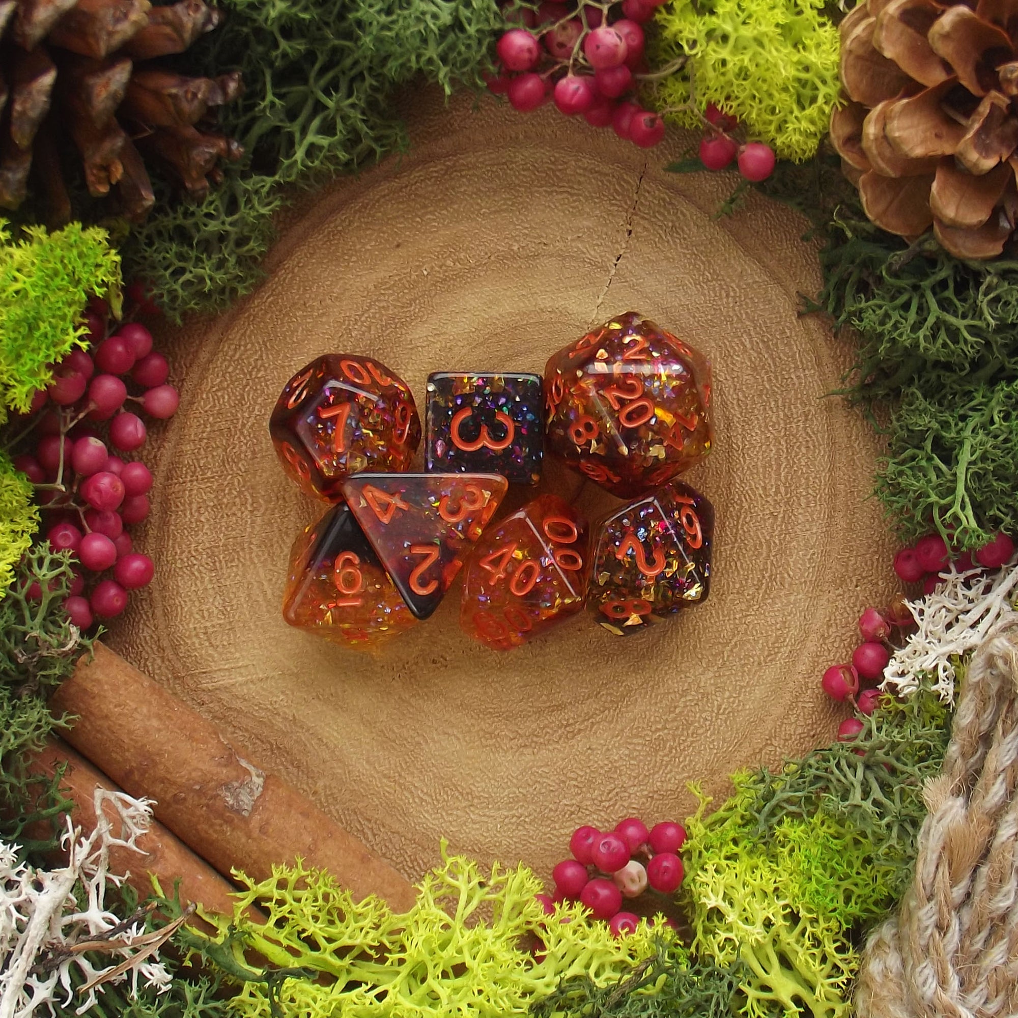 Bonfire Embers - Dice Set - Luffleberry