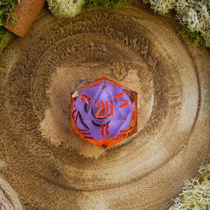 Chonky Boi D20 Pumpkin and Skull Dice