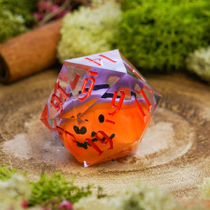 Chonky Boi D20 Pumpkin and Skull Dice