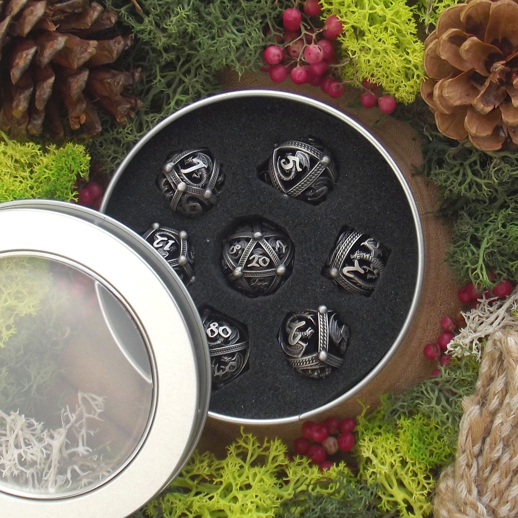 Hollow Dragon | Hollow Metal Dice Set - Dice Set - Luffleberry