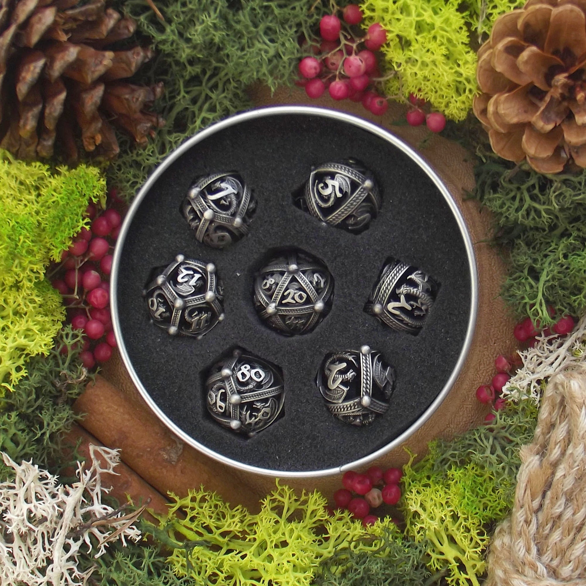 Hollow Dragon | Hollow Metal Dice Set - Dice Set - Luffleberry