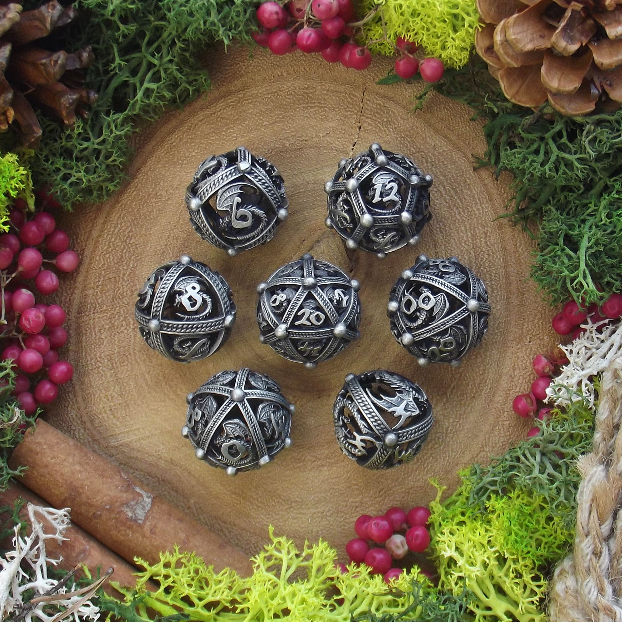 Hollow Dragon | Hollow Metal Dice Set - Dice Set - Luffleberry