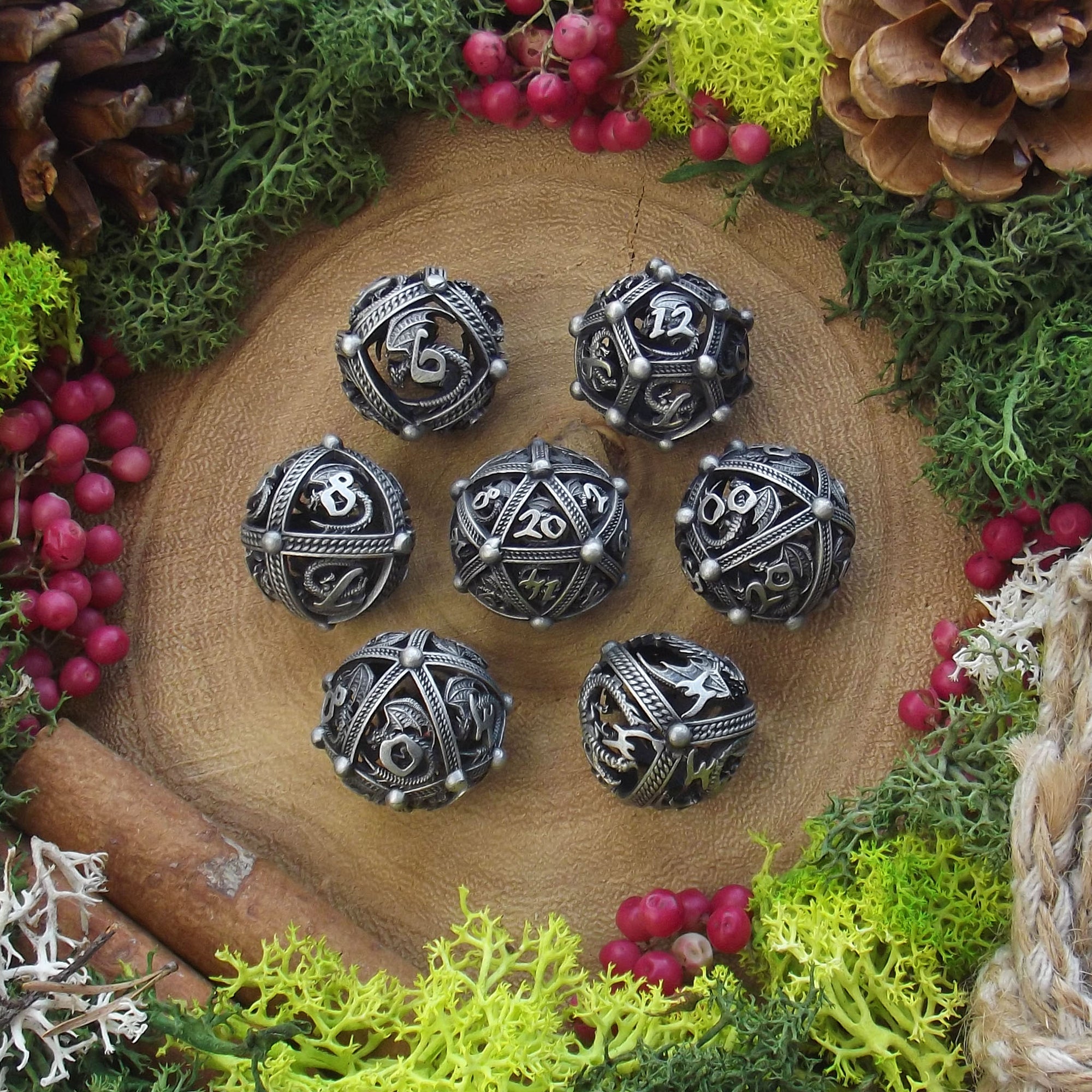 Hollow Dragon | Hollow Metal Dice Set - Dice Set - Luffleberry