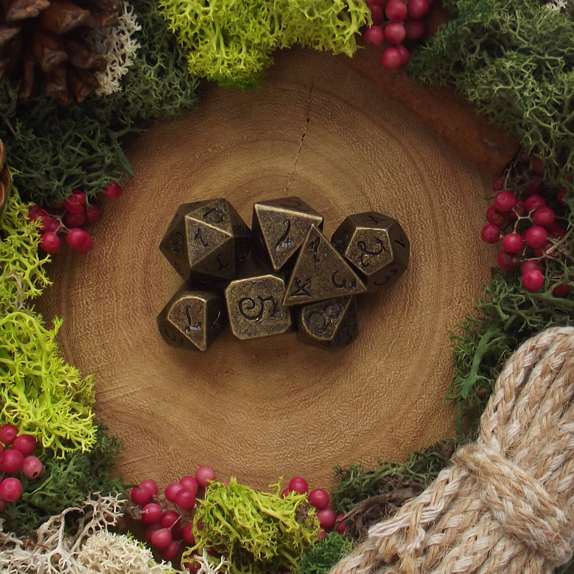 Ancient Bronze Dragon | Metal Dice - Dice Set - Luffleberry