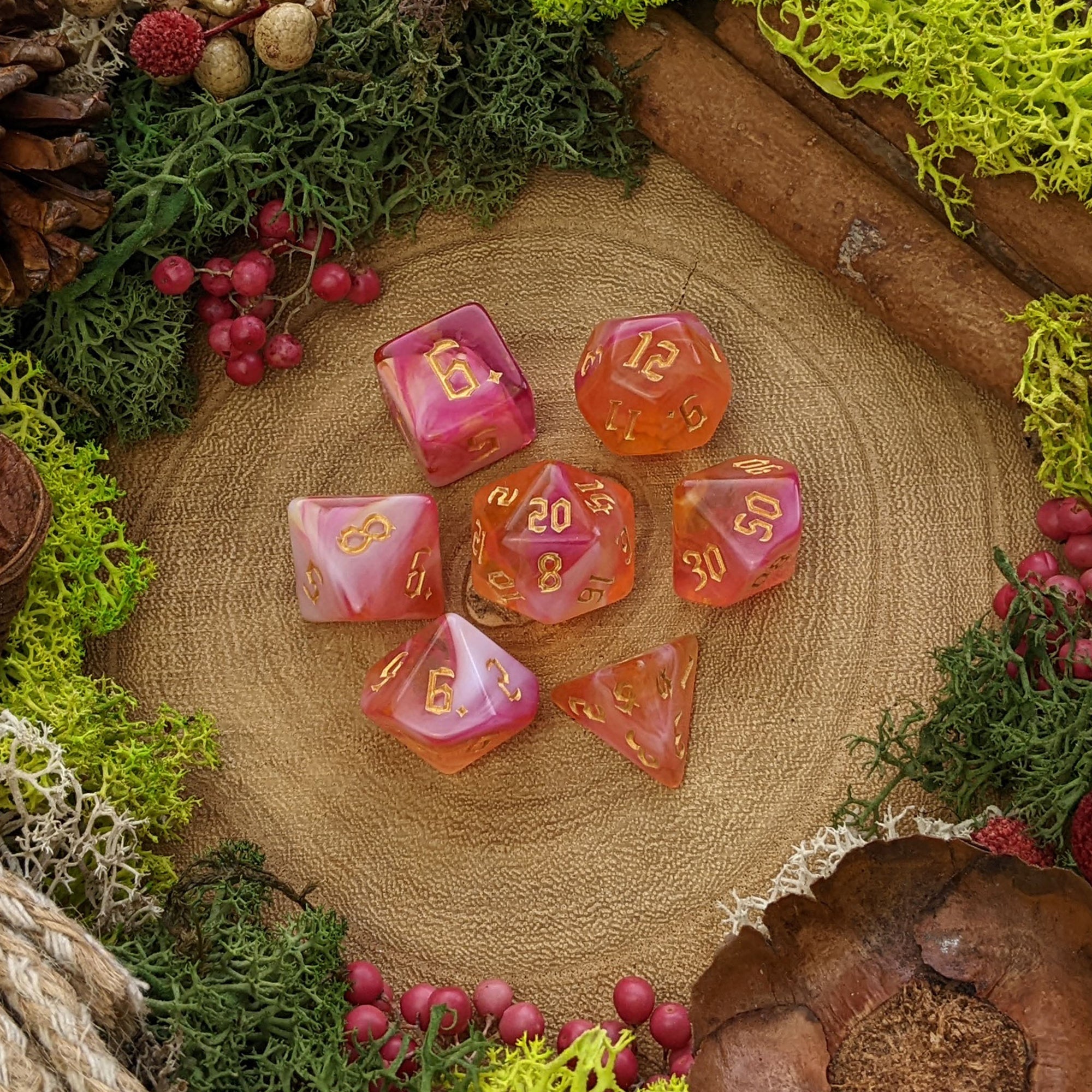 Bubblegum Sunset - Dice Set - Luffleberry