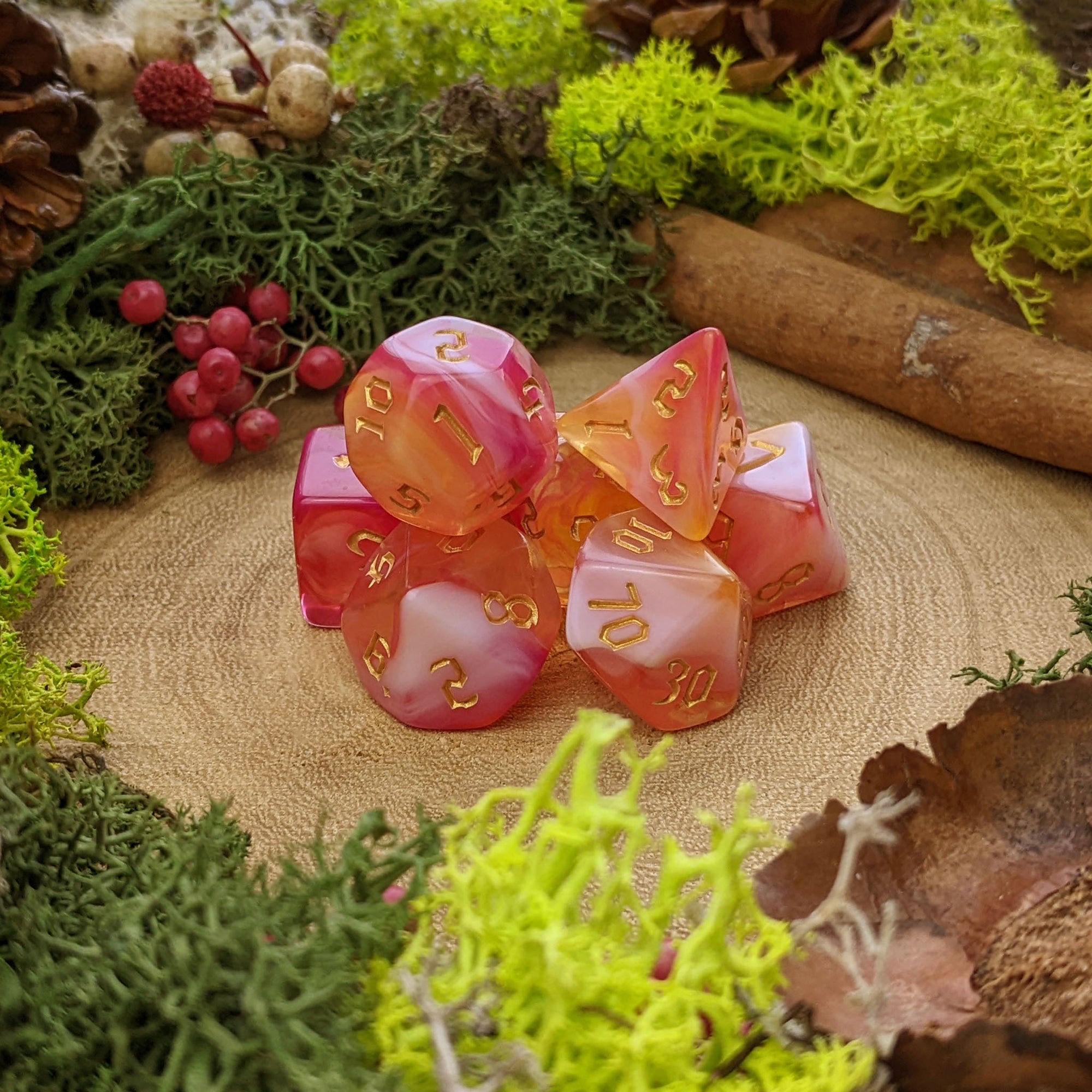 Bubblegum Sunset - Dice Set - Luffleberry