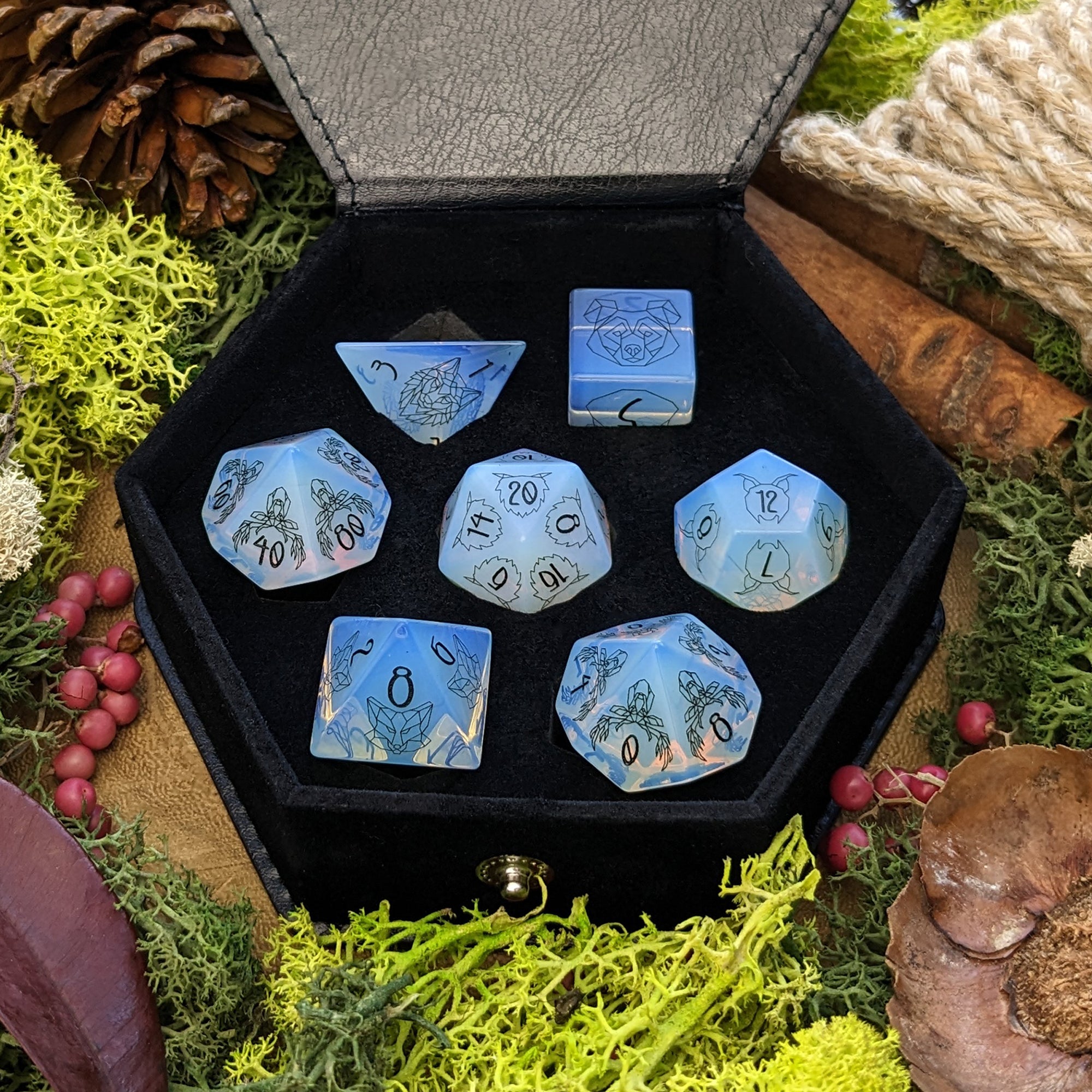 Opalite Wildheart | Gemstone Dice - Dice Set - Luffleberry