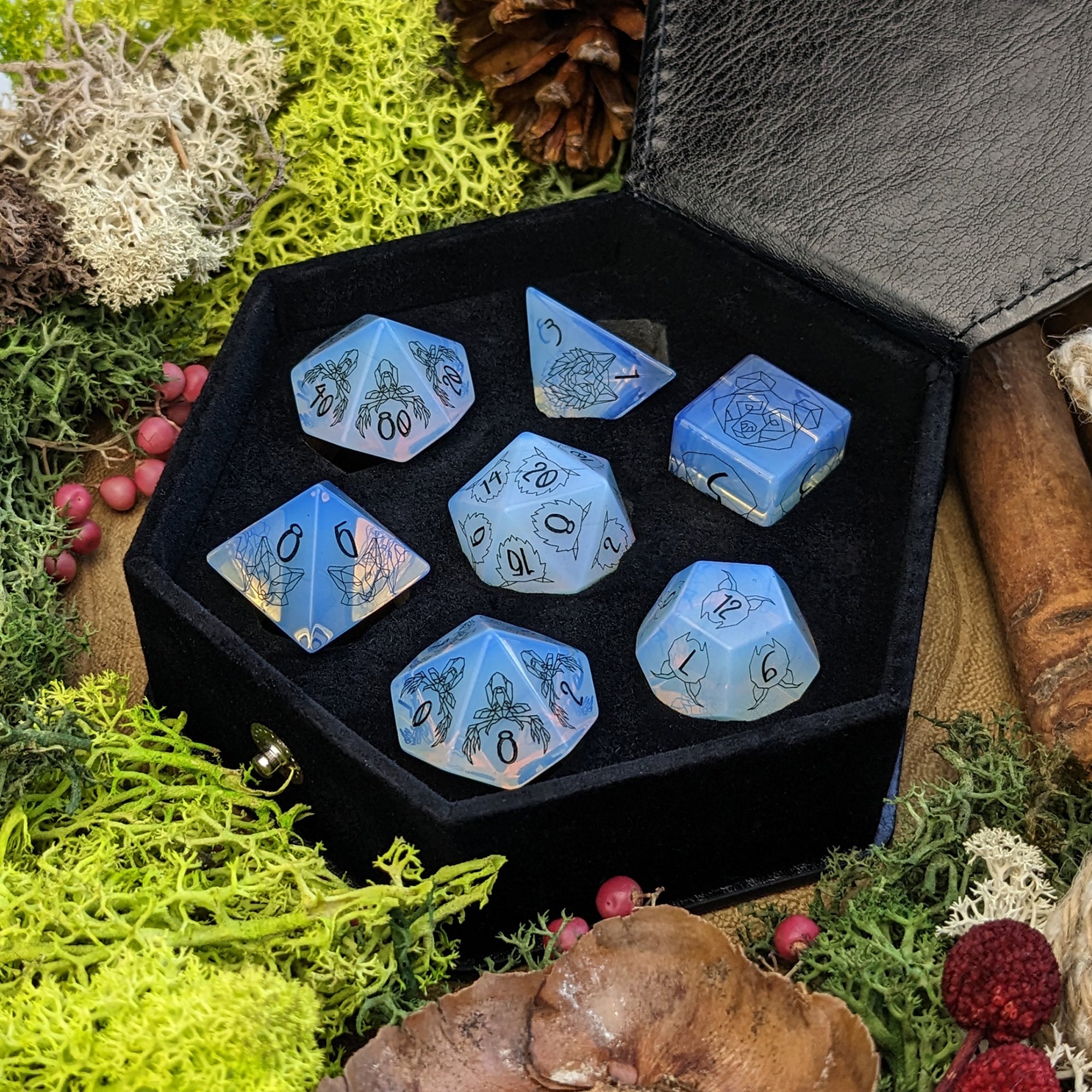 Opalite Wildheart | Gemstone Dice - Dice Set - Luffleberry