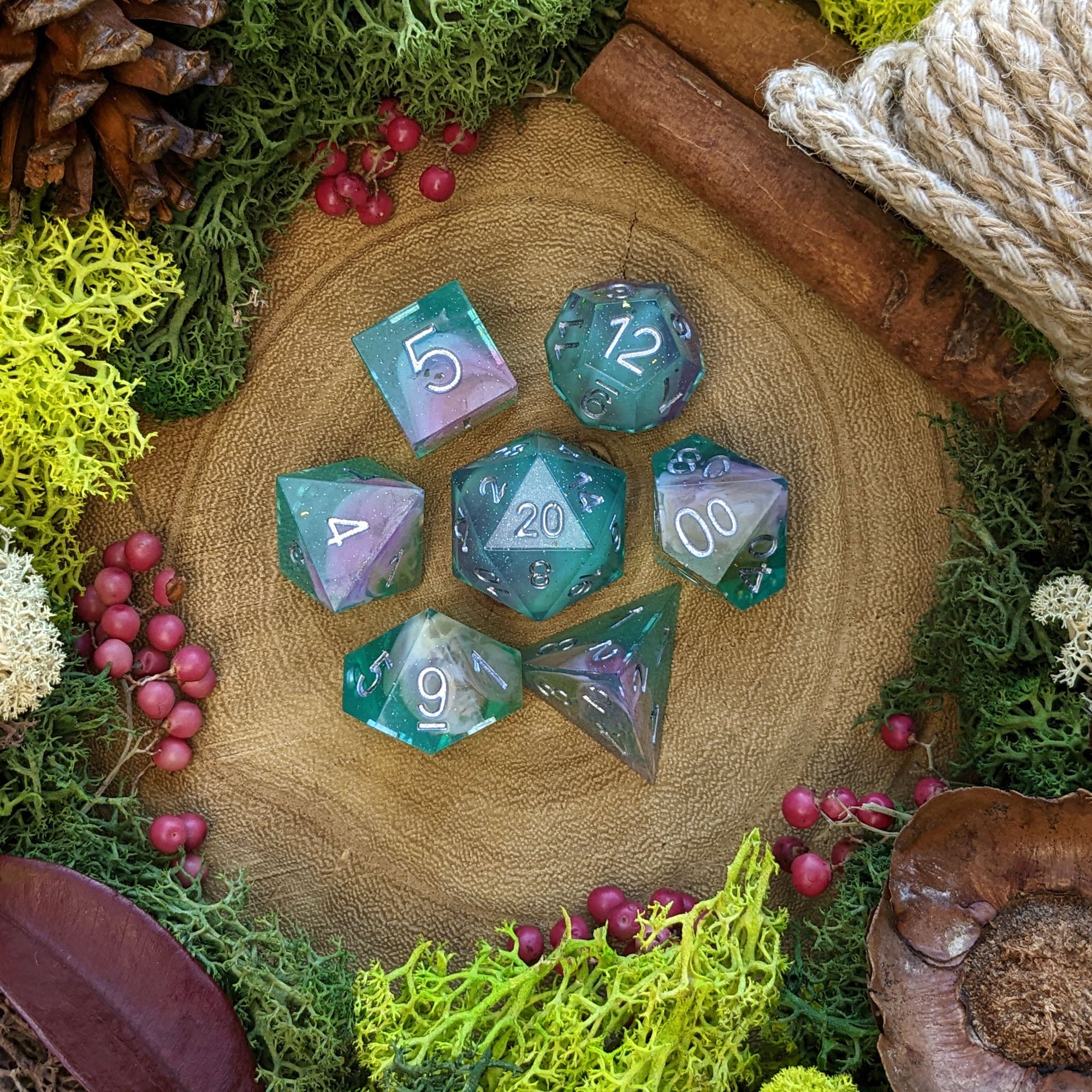 Pastel Shallows | Sharp Edge Resin 'B Grade' Dice Seconds - Dice Set - Luffleberry