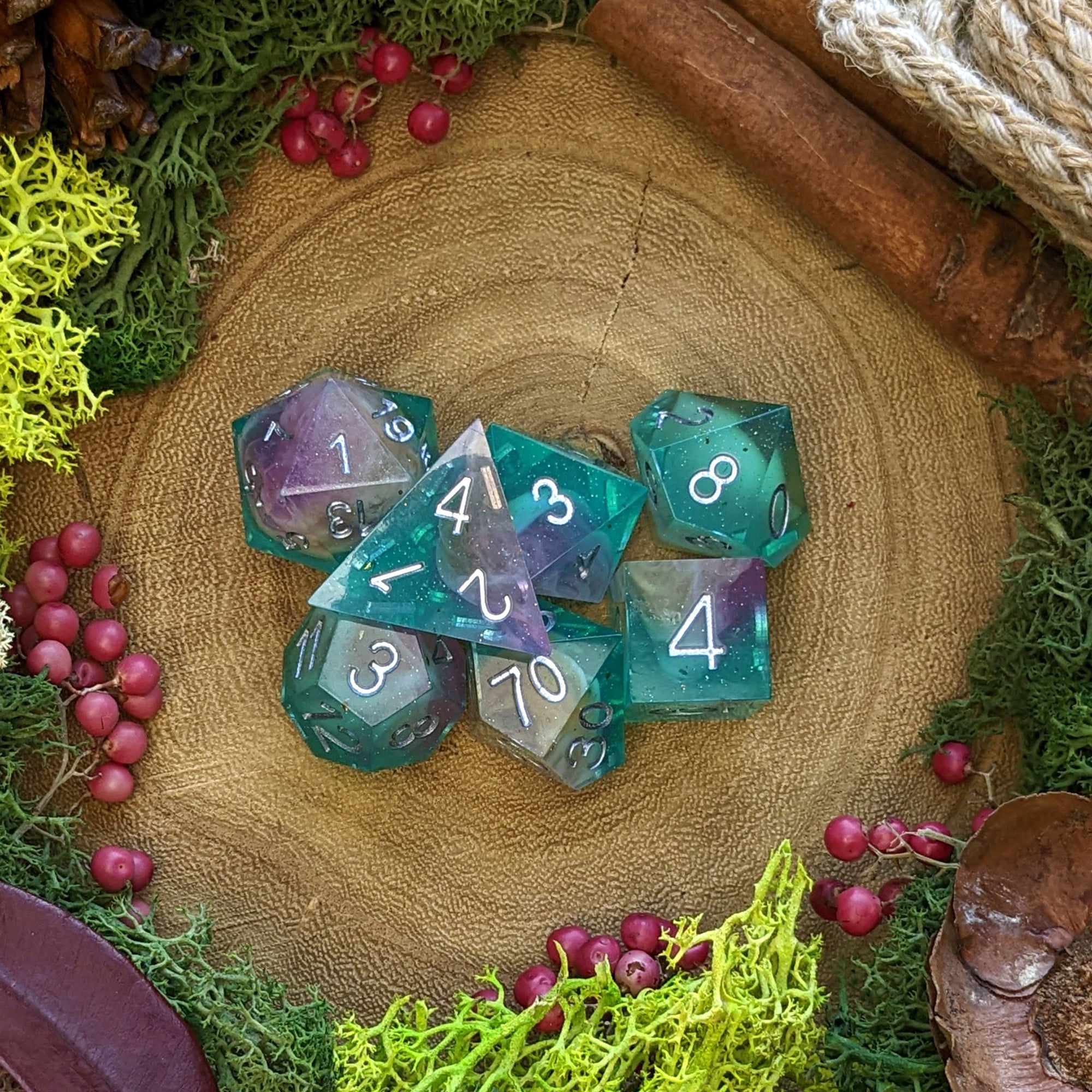 Pastel Shallows | Sharp Edge Resin 'B Grade' Dice Seconds - Dice Set - Luffleberry