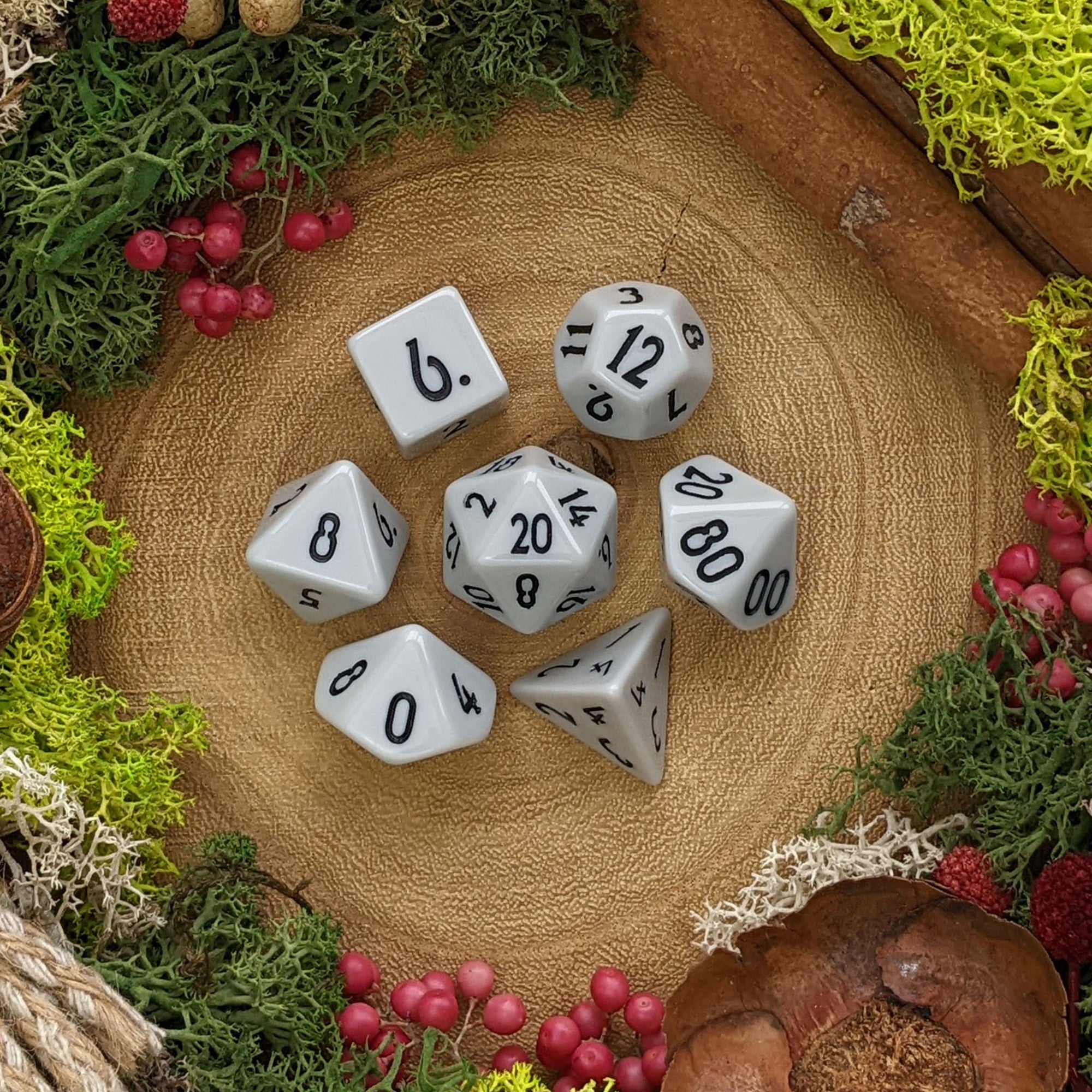 Pebble Grey - Dice Set - Luffleberry