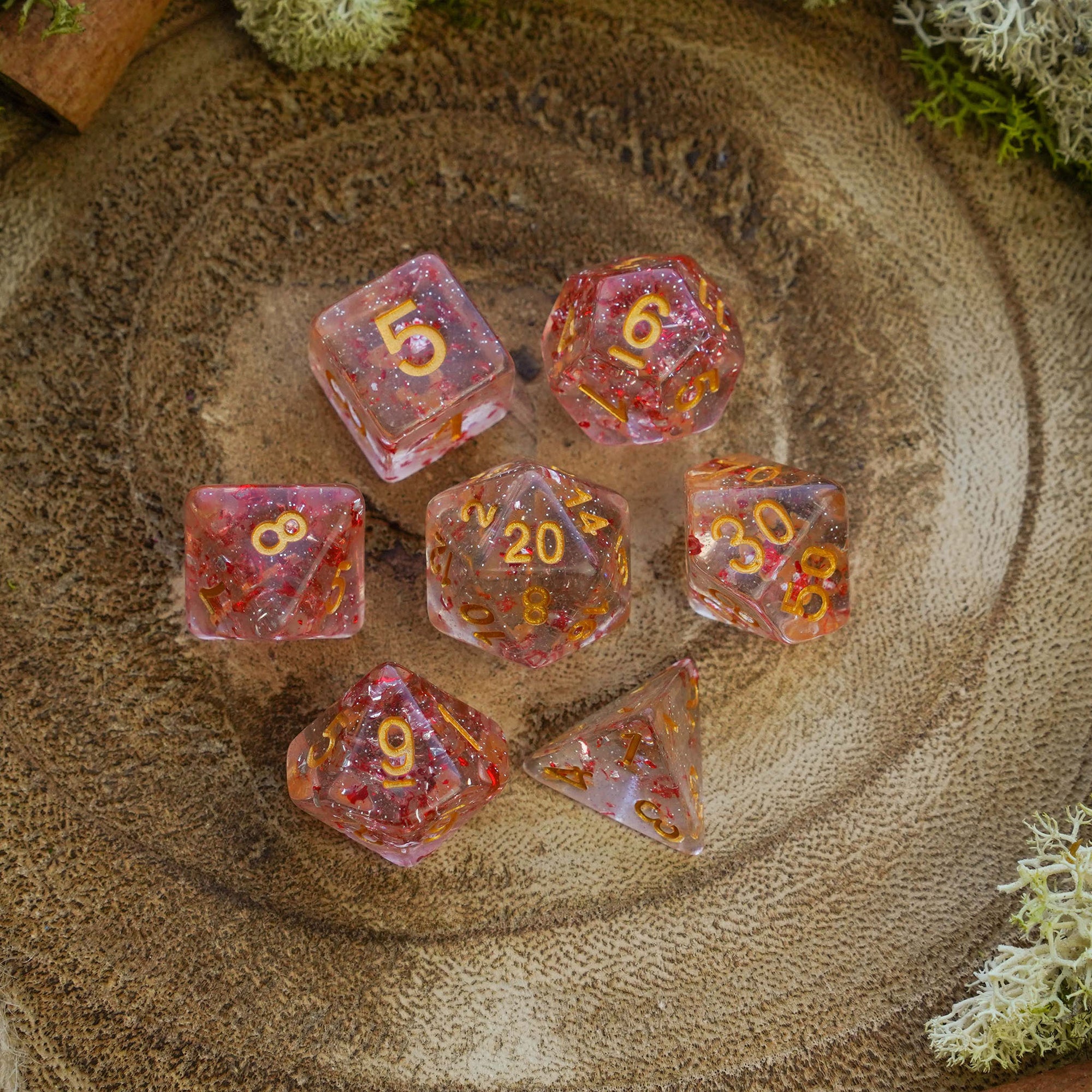 Ruby Confetti - Dice Set - Luffleberry