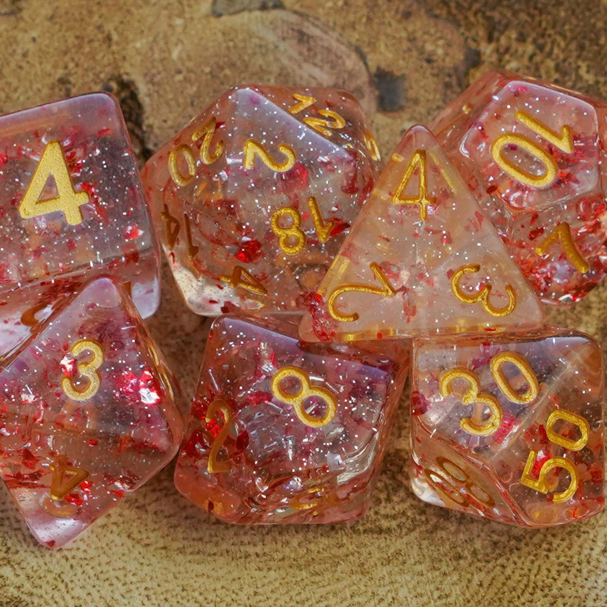 Ruby Confetti - Dice Set - Luffleberry