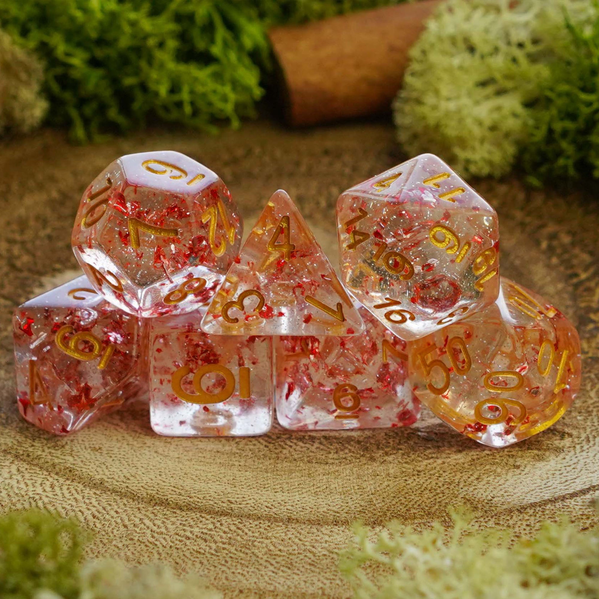 Ruby Confetti - Dice Set - Luffleberry