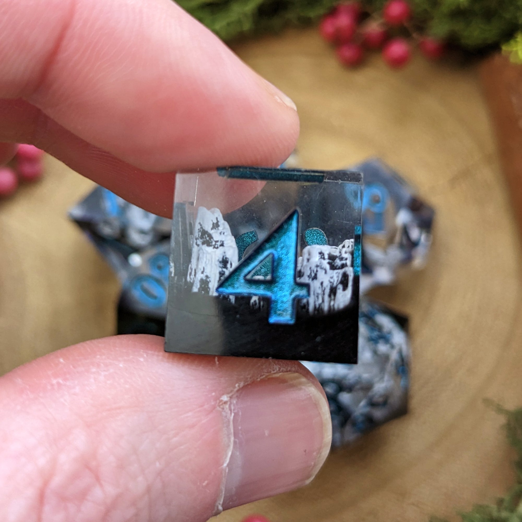 Snowy Mountains | Sharp Edge Resin 'B Grade' Dice Seconds - Dice Set - Luffleberry