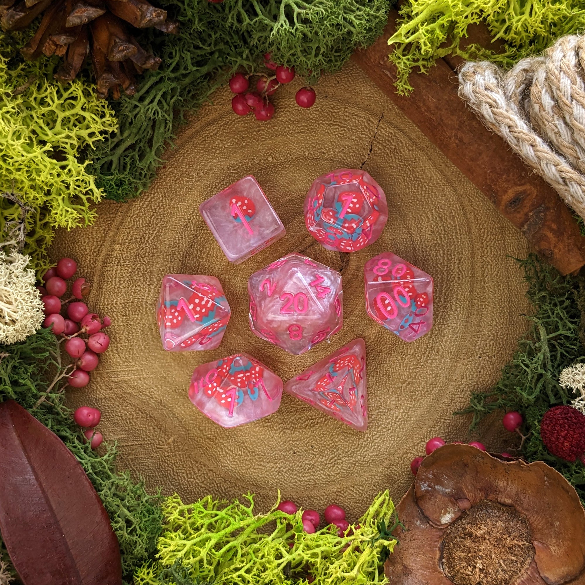 Strawberry Sorbet - Dice Set - Luffleberry