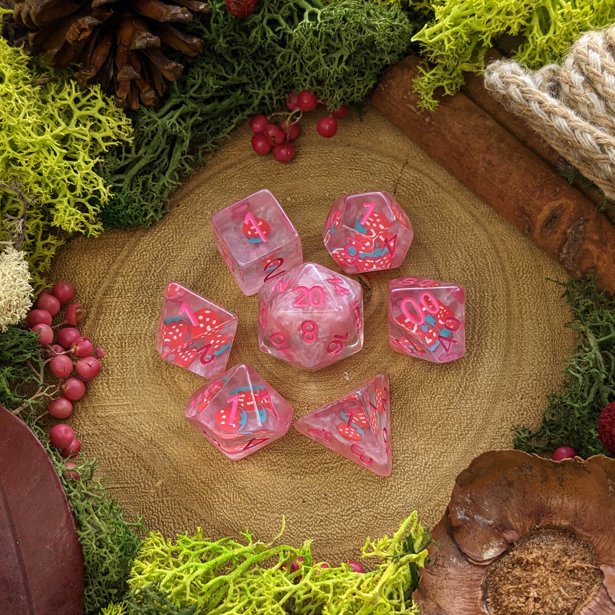 Strawberry Sorbet - Dice Set - Luffleberry